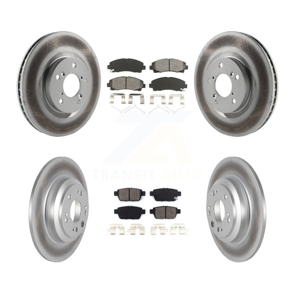 [Avant + Arrière] Kit de disque (revêtu) et plaquette (semi-métallique) de frein pour 2009-2014 Acura TL KGS-101040