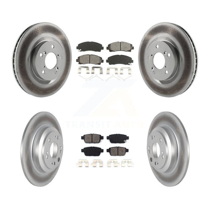 [Avant + Arrière] Kit de disque (revêtu) et plaquette (semi-métallique) de frein pour 2009-2014 Acura TL KGS-101040