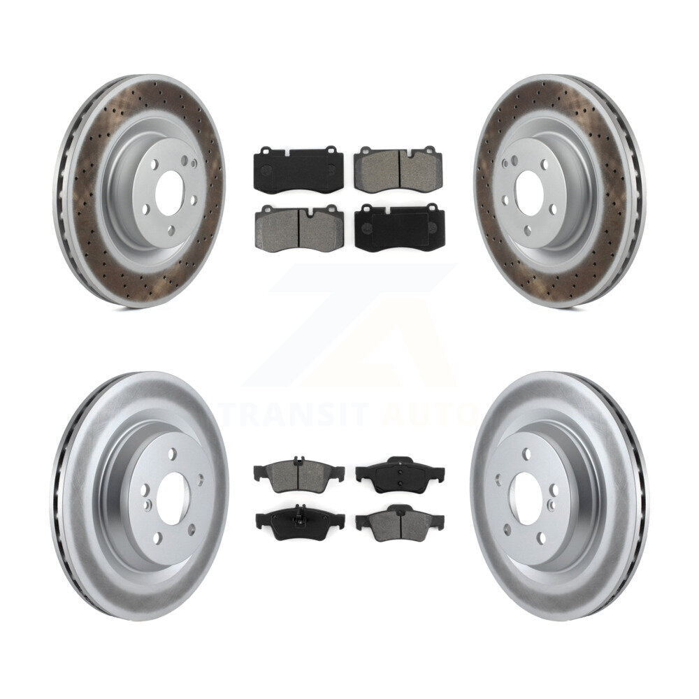 [Avant + Arrière] Kit de disque (revêtu) et plaquette (semi-métallique) de frein pour Mercedes-Benz S550 SL550 S600 CL550 S400 S350 CL600 S450 KGS-101041
