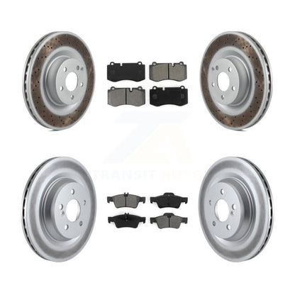 [Avant + Arrière] Kit de disque (revêtu) et plaquette (semi-métallique) de frein pour Mercedes-Benz S550 SL550 S600 CL550 S400 S350 CL600 S450 KGS-101041