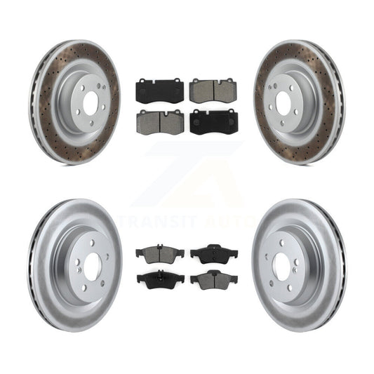 [Avant + Arrière] Kit de disque (revêtu) et plaquette (semi-métallique) de frein pour Mercedes-Benz S550 SL550 S600 CL550 S400 S350 CL600 S450 KGS-101041