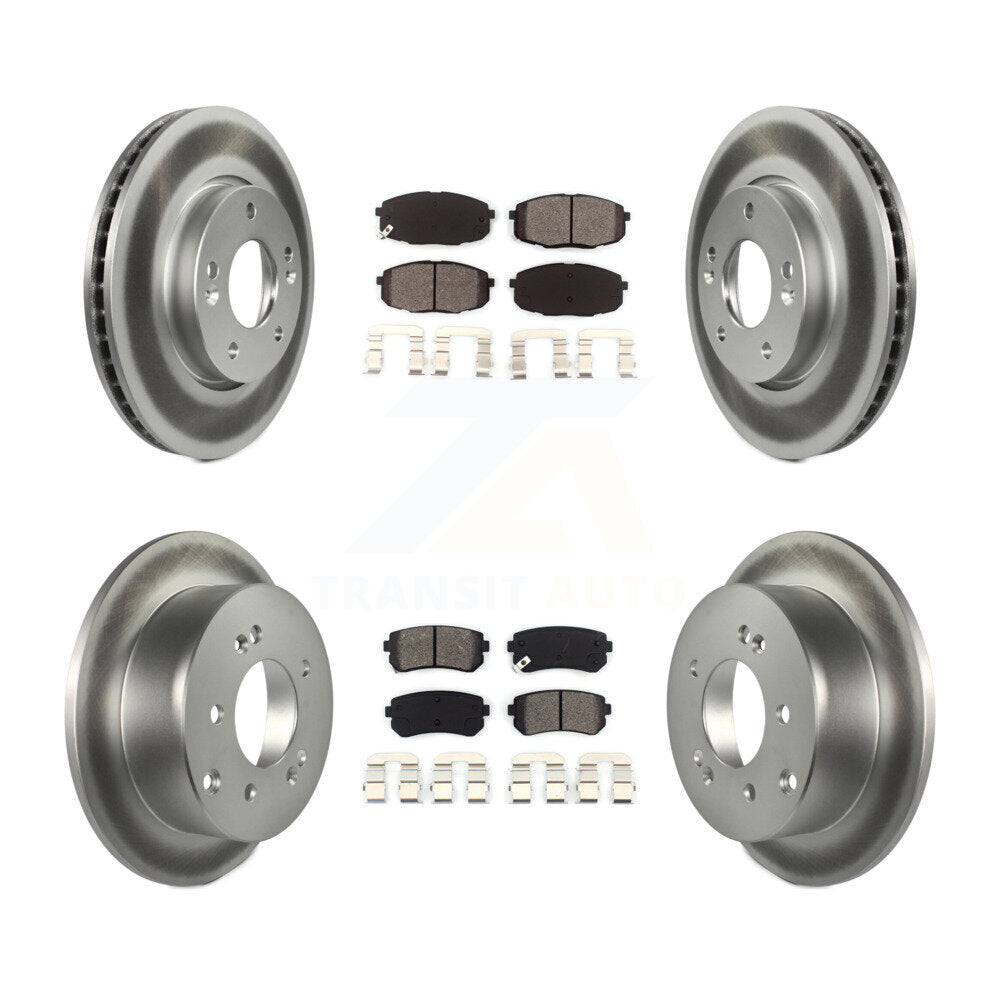[Avant + Arrière] Kit de disque (revêtu) et plaquette (semi-métallique) de frein pour Kia Forte Koup Forte5 KGS-101044