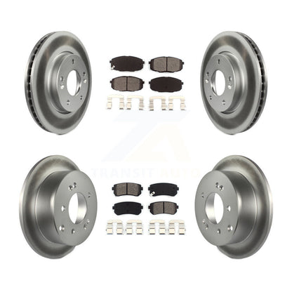 [Avant + Arrière] Kit de disque (revêtu) et plaquette (semi-métallique) de frein pour Kia Forte Koup Forte5 KGS-101044