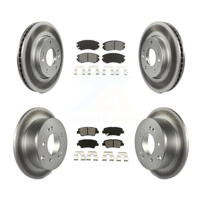 [Avant + Arrière] Kit de disque (revêtu) et plaquette (semi-métallique) de frein pour 2010-2011 Kia Soul 2.0L KGS-101046