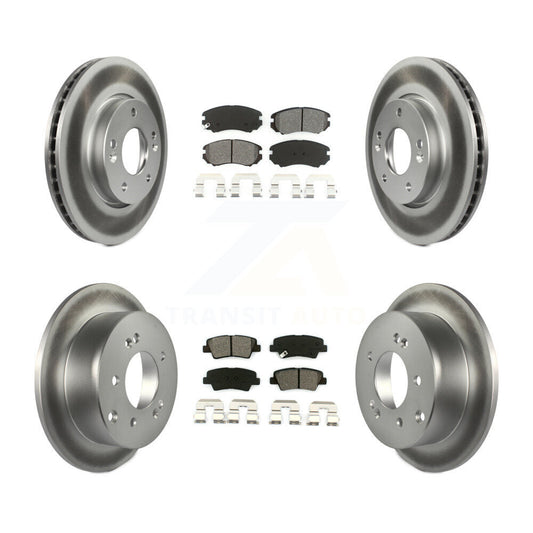 [Avant + Arrière] Kit de disque (revêtu) et plaquette (semi-métallique) de frein pour 2010-2011 Kia Soul 2.0L KGS-101046