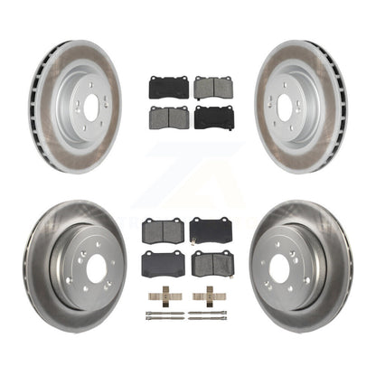[Avant + Arrière] Kit de disque (revêtu) et plaquette (semi-métallique) de frein pour Hyundai Genesis Coupe KGS-101047