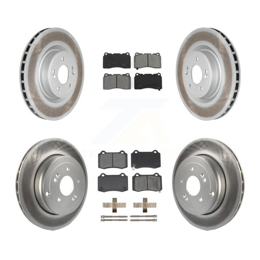 [Avant + Arrière] Kit de disque (revêtu) et plaquette (semi-métallique) de frein pour Hyundai Genesis Coupe KGS-101047