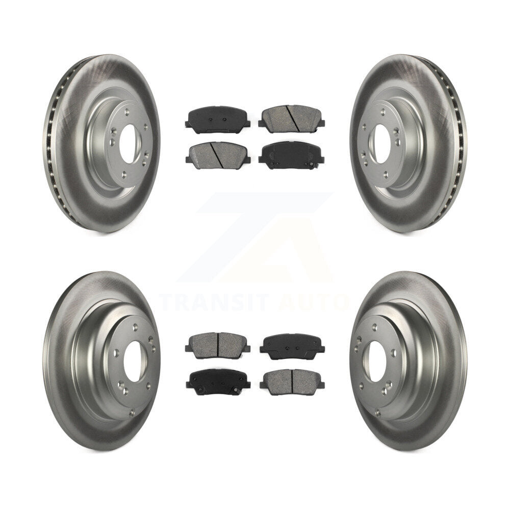 [Avant + Arrière] Kit de disque (revêtu) et plaquette (semi-métallique) de frein pour Hyundai Genesis Coupe KGS-101048