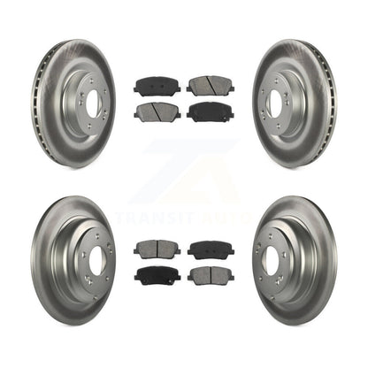 [Avant + Arrière] Kit de disque (revêtu) et plaquette (semi-métallique) de frein pour Hyundai Genesis Coupe KGS-101048