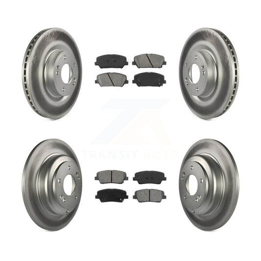 [Avant + Arrière] Kit de disque (revêtu) et plaquette (semi-métallique) de frein pour Hyundai Genesis Coupe KGS-101048