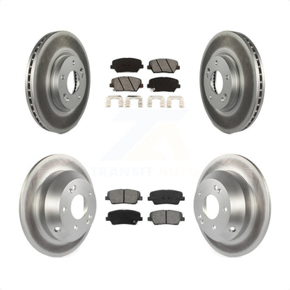 [Avant + Arrière] Kit de disque (revêtu) et plaquette (semi-métallique) de frein pour Kia Sorento Hyundai Santa Fe KGS-101050 par Transit Auto