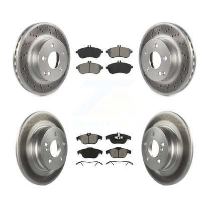 [Avant + Arrière] Kit de disque (revêtu) et plaquette (semi-métallique) de frein pour Mercedes-Benz C300 C250 C230 KGS-101056
