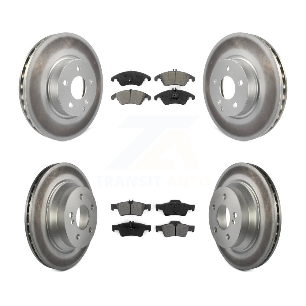 [Avant + Arrière] Kit de disque (revêtu) et plaquette (semi-métallique) de frein pour Mercedes-Benz E350 E400 avec 322mm Diameter Rotor KGS-101060