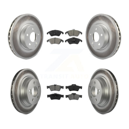 [Avant + Arrière] Kit de disque (revêtu) et plaquette (semi-métallique) de frein pour Mercedes-Benz E350 E400 avec 322mm Diameter Rotor KGS-101060