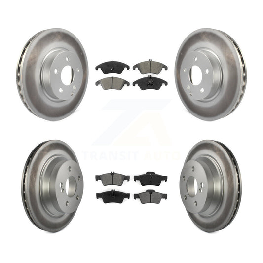 [Avant + Arrière] Kit de disque (revêtu) et plaquette (semi-métallique) de frein pour Mercedes-Benz E350 E400 avec 322mm Diameter Rotor KGS-101060