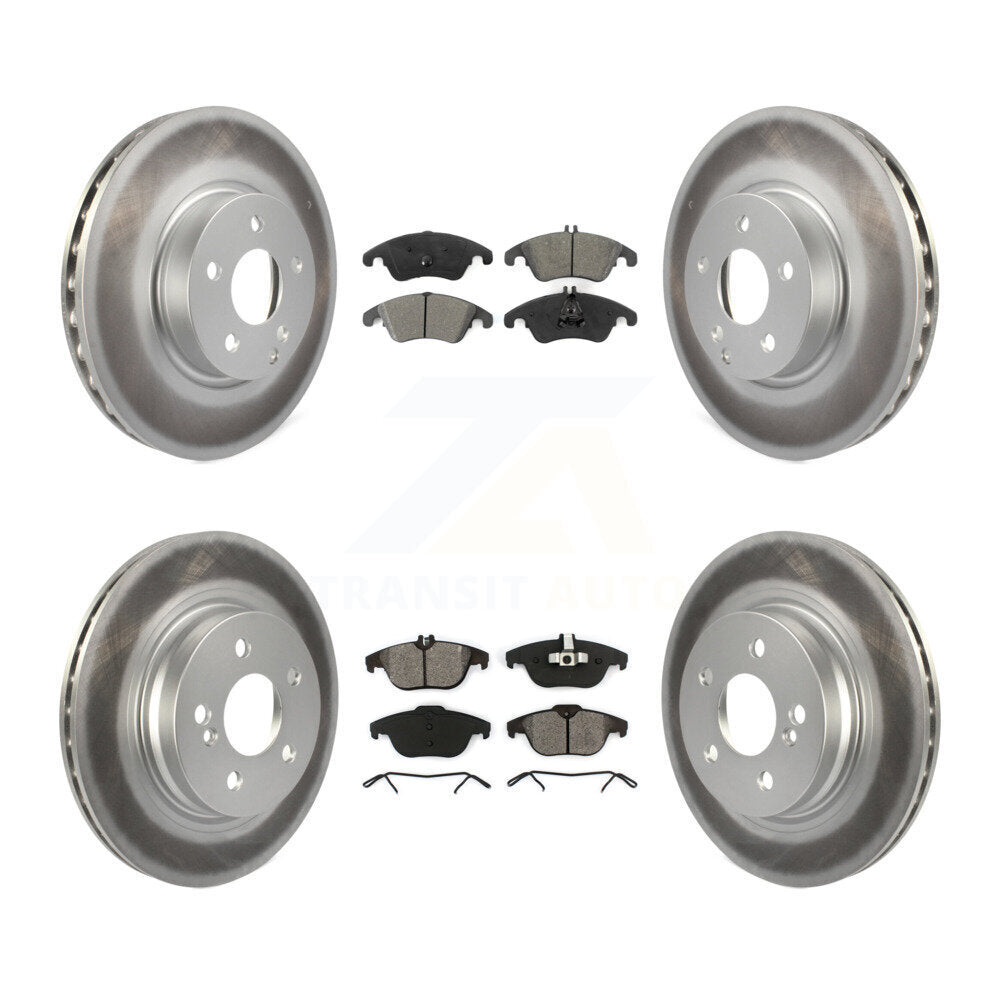 [Avant + Arrière] Kit de disque (revêtu) et plaquette (semi-métallique) de frein pour Mercedes-Benz E350 C300 C350 KGS-101061