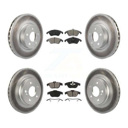 [Avant + Arrière] Kit de disque (revêtu) et plaquette (semi-métallique) de frein pour Mercedes-Benz E350 C300 C350 KGS-101061