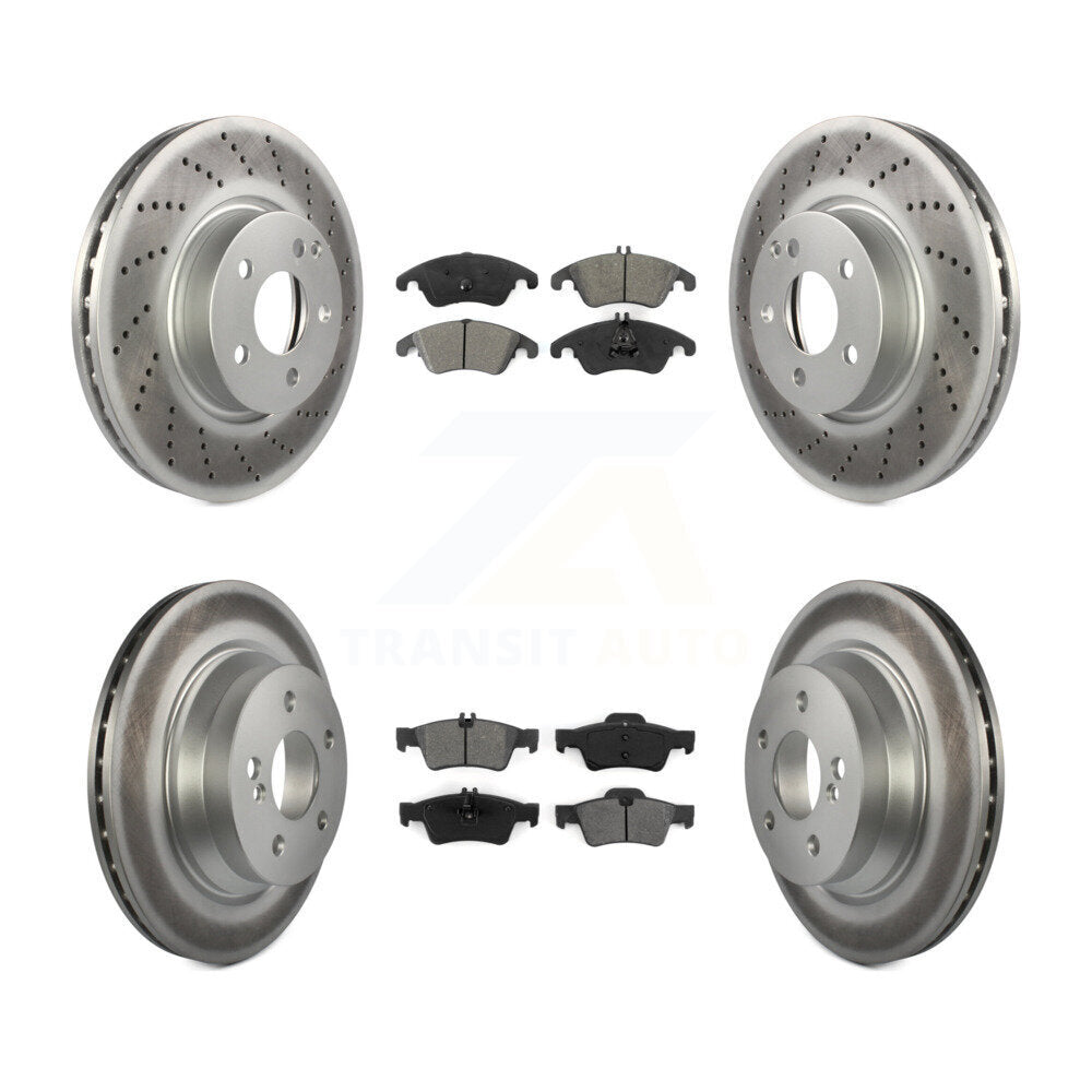 [Avant + Arrière] Kit de disque (revêtu) et plaquette (semi-métallique) de frein pour Mercedes-Benz E350 E400 avec 322mm Diameter Rotor KGS-101062