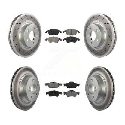 [Avant + Arrière] Kit de disque (revêtu) et plaquette (semi-métallique) de frein pour Mercedes-Benz E350 E400 avec 322mm Diameter Rotor KGS-101062
