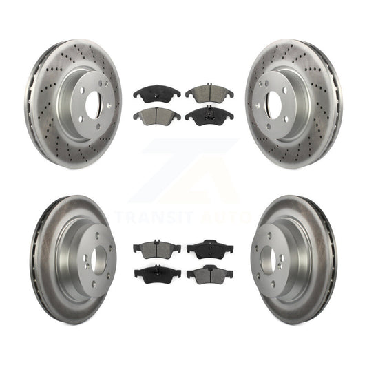 [Avant + Arrière] Kit de disque (revêtu) et plaquette (semi-métallique) de frein pour Mercedes-Benz E350 E400 avec 322mm Diameter Rotor KGS-101062