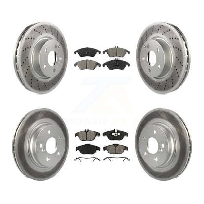 [Avant + Arrière] Kit de disque (revêtu) et plaquette (semi-métallique) de frein pour Mercedes-Benz E350 C300 C350 KGS-101063