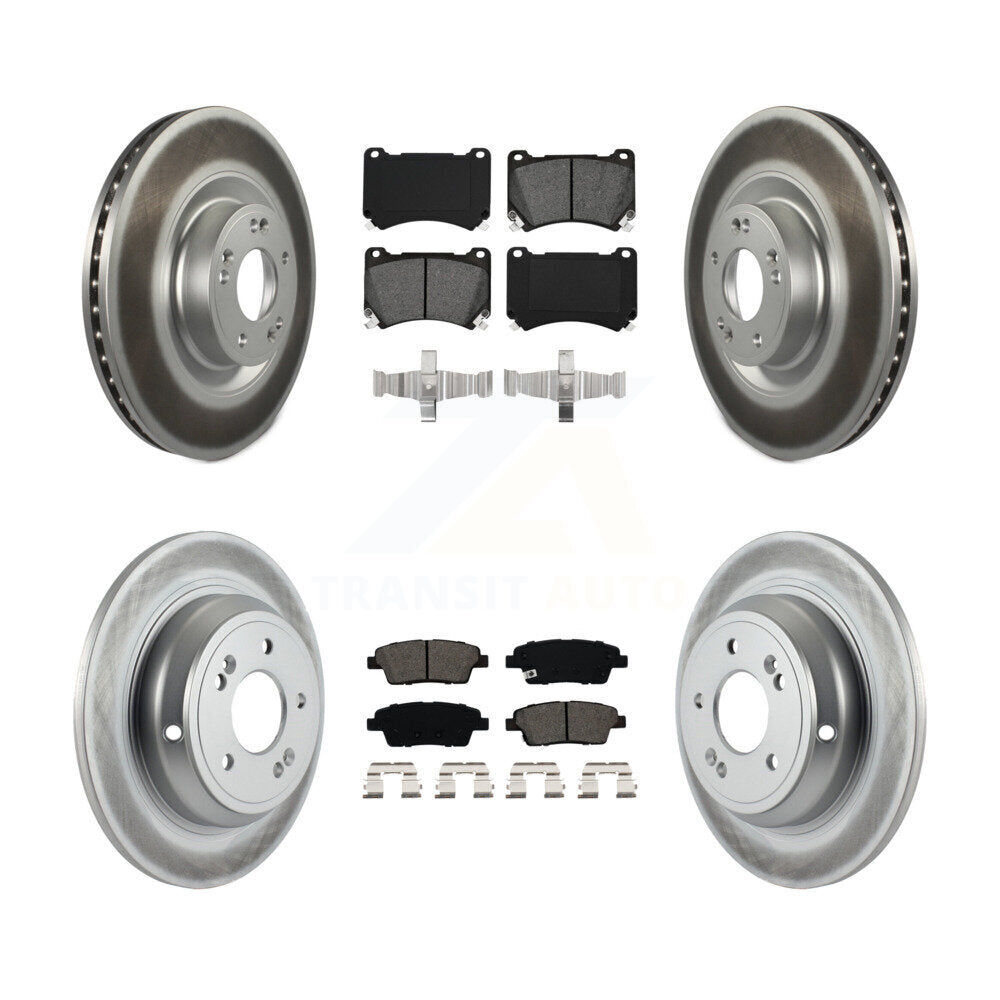 [Avant + Arrière] Kit de disque (revêtu) et plaquette (semi-métallique) de frein pour 2012-2014 Hyundai Genesis 5.0L KGS-101069