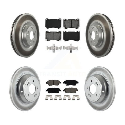 [Avant + Arrière] Kit de disque (revêtu) et plaquette (semi-métallique) de frein pour 2012-2014 Hyundai Genesis 5.0L KGS-101069
