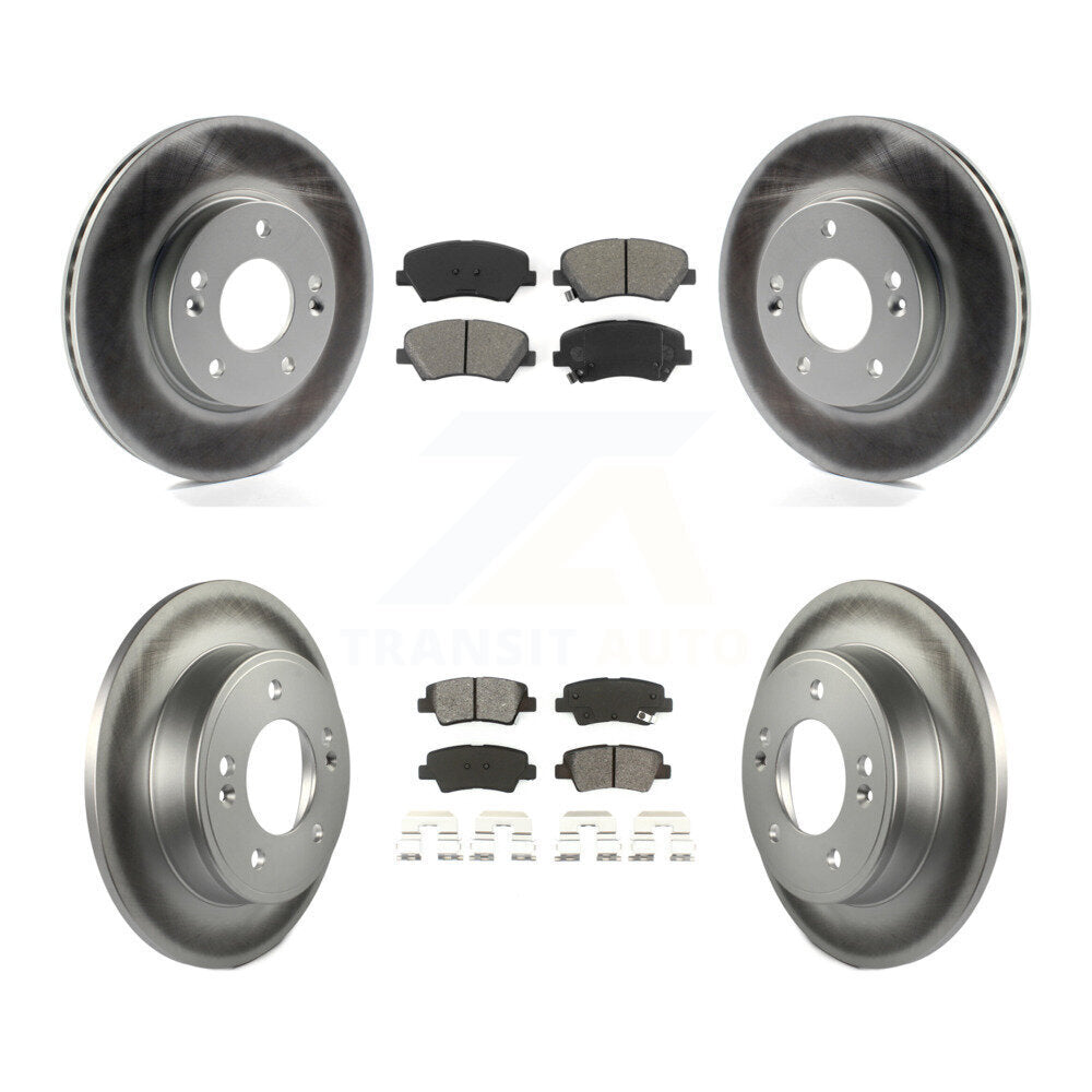 [Avant + Arrière] Kit de disque (revêtu) et plaquette (semi-métallique) de frein pour Hyundai Elantra Kia Forte Veloster GT Forte5 Coupe Koup KGS-101071