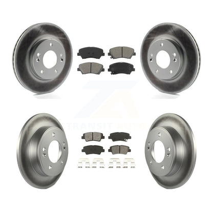 [Avant + Arrière] Kit de disque (revêtu) et plaquette (semi-métallique) de frein pour Hyundai Elantra Kia Forte Veloster GT Forte5 Coupe Koup KGS-101071