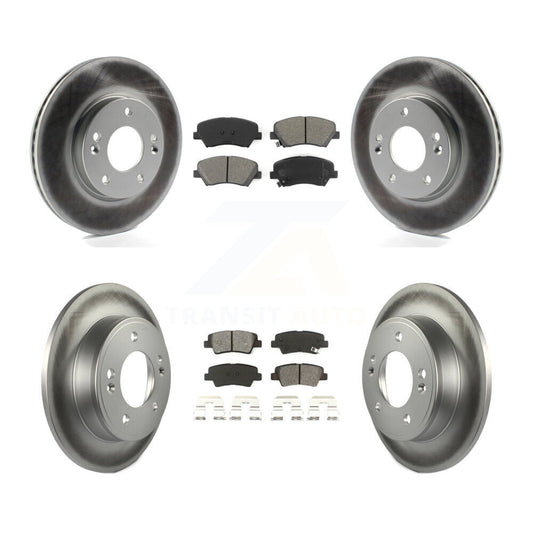 [Avant + Arrière] Kit de disque (revêtu) et plaquette (semi-métallique) de frein pour Hyundai Elantra Kia Forte Veloster GT Forte5 Coupe Koup KGS-101071