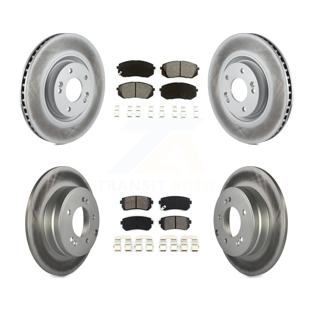 [Avant + Arrière] Kit de disque (revêtu) et plaquette (semi-métallique) de frein pour Hyundai Tucson Kia Cadenza KGS-101073