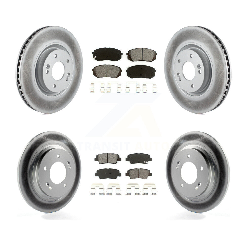 [Avant + Arrière] Kit de disque (revêtu) et plaquette (semi-métallique) de frein pour Hyundai Sonata Kia Cadenza avec Electric Parking KGS-101075