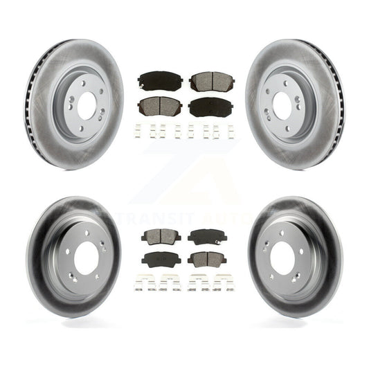 [Avant + Arrière] Kit de disque (revêtu) et plaquette (semi-métallique) de frein pour Hyundai Sonata Kia Cadenza avec Electric Parking KGS-101075