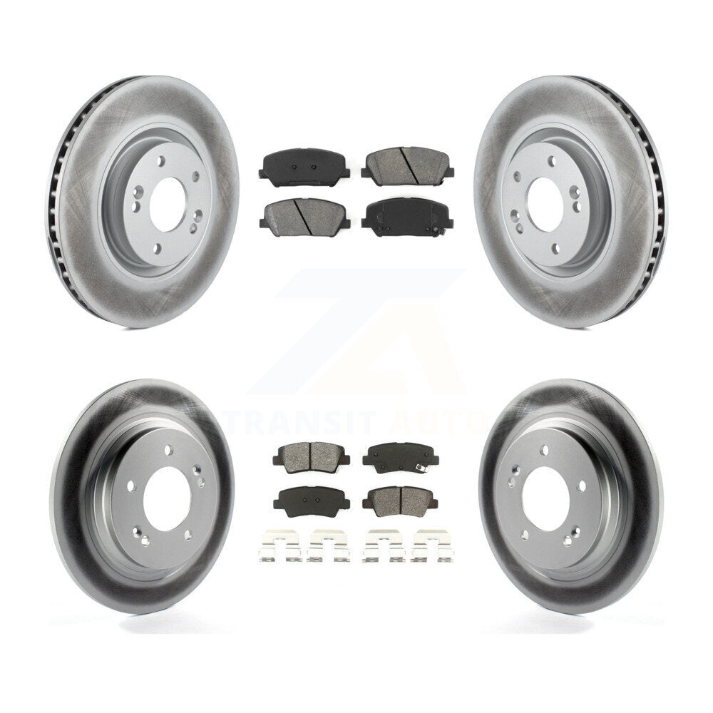 [Avant + Arrière] Kit de disque (revêtu) et plaquette (semi-métallique) de frein pour 2013-2015 Kia Optima 2.0L avec Electric Parking KGS-101077