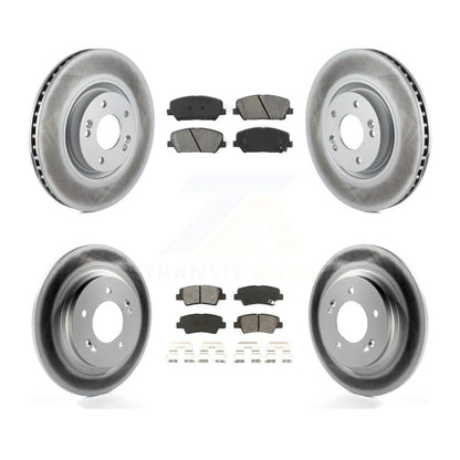 [Avant + Arrière] Kit de disque (revêtu) et plaquette (semi-métallique) de frein pour 2013-2015 Kia Optima 2.0L avec Electric Parking KGS-101077