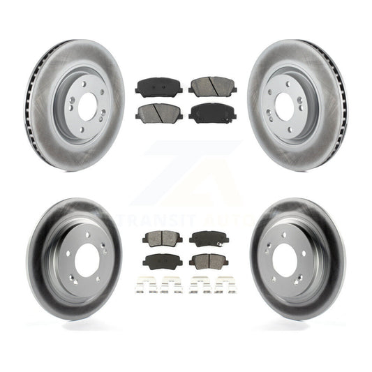 [Avant + Arrière] Kit de disque (revêtu) et plaquette (semi-métallique) de frein pour 2013-2015 Kia Optima 2.0L avec Electric Parking KGS-101077