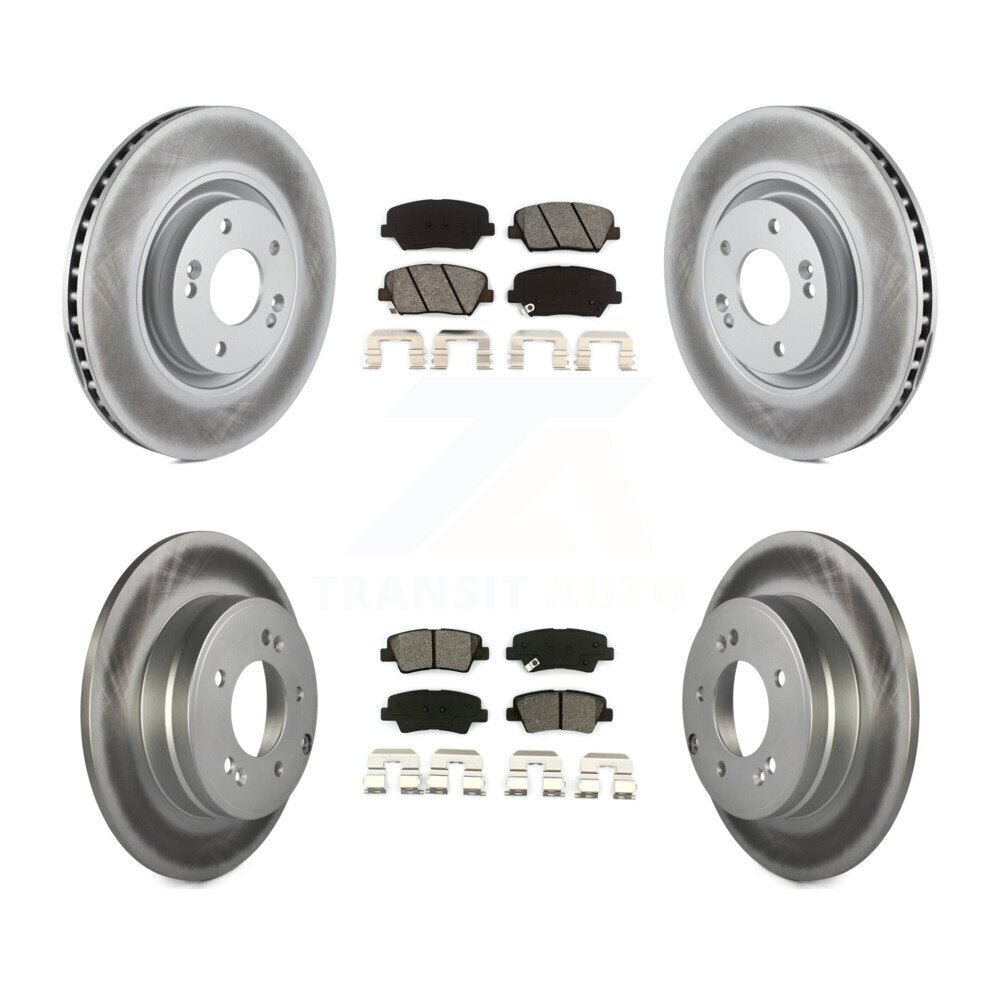 [Avant + Arrière] Kit de disque (revêtu) et plaquette (semi-métallique) de frein pour Hyundai Azera KGS-101078
