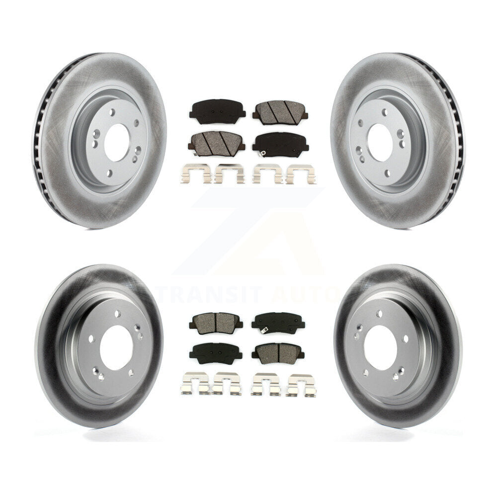 [Avant + Arrière] Kit de disque (revêtu) et plaquette (semi-métallique) de frein pour 2016-2017 Hyundai Azera Limited KGS-101079