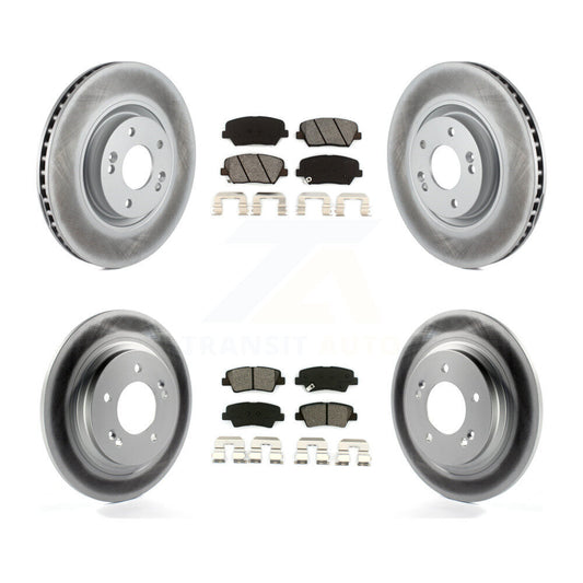 [Avant + Arrière] Kit de disque (revêtu) et plaquette (semi-métallique) de frein pour 2016-2017 Hyundai Azera Limited KGS-101079