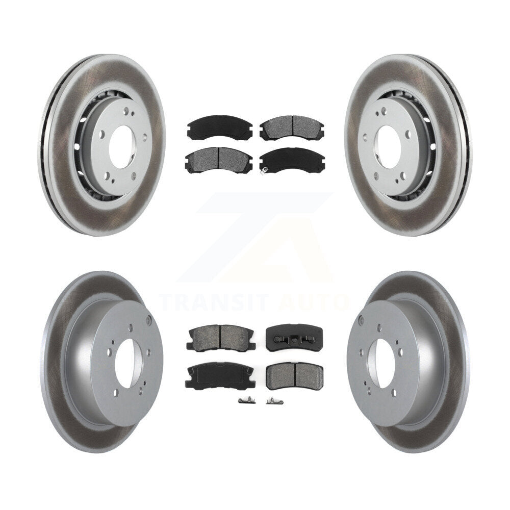 [Avant + Arrière] Kit de disque (revêtu) et plaquette (semi-métallique) de frein pour Mitsubishi Lancer KGS-101081