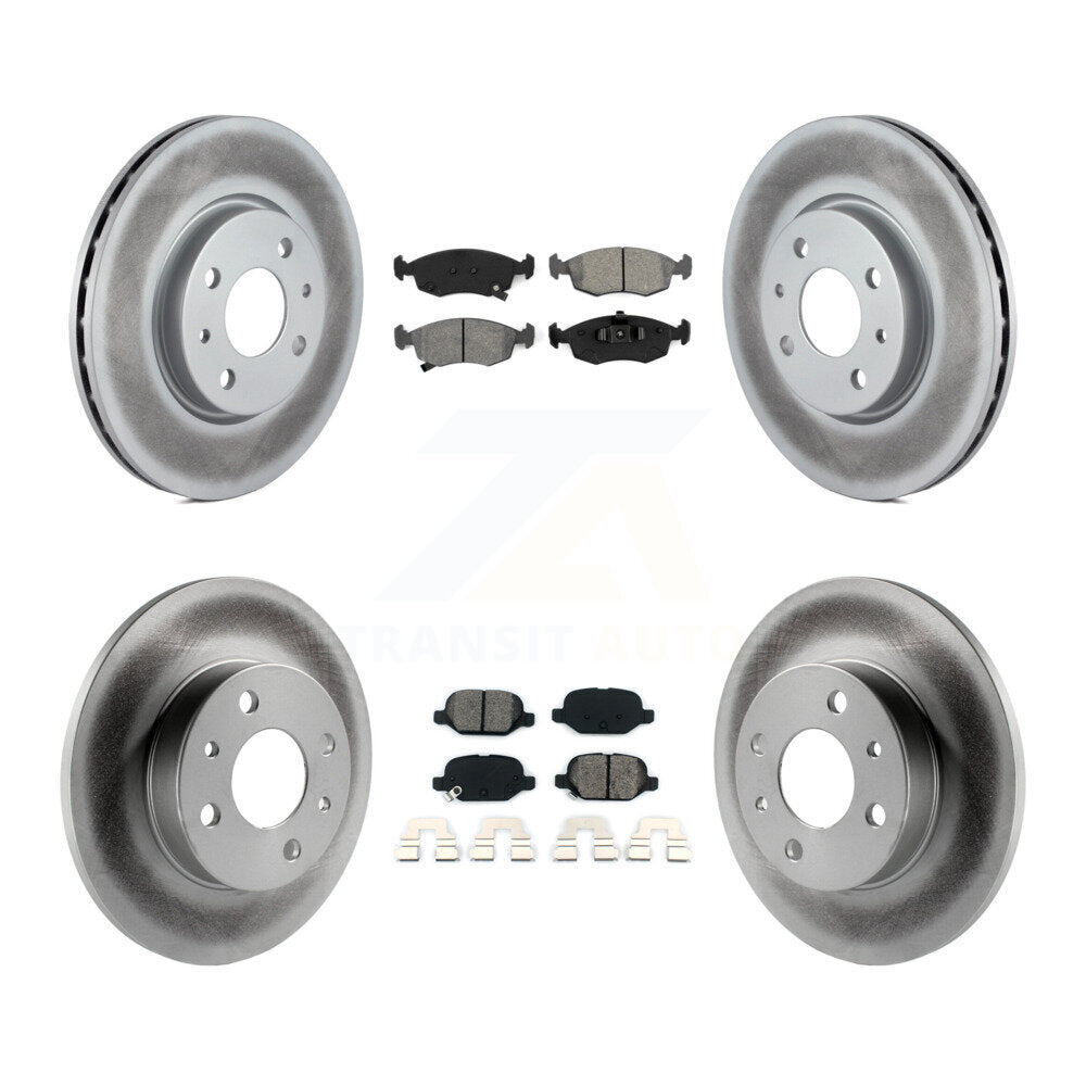 [Avant + Arrière] Kit de disque (revêtu) et plaquette (semi-métallique) de frein pour Fiat 500 KGS-101083