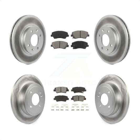 [Avant + Arrière] Kit de disque (revêtu) et plaquette (semi-métallique) de frein pour Hyundai Accent Kia Rio KGS-101086 par Transit Auto