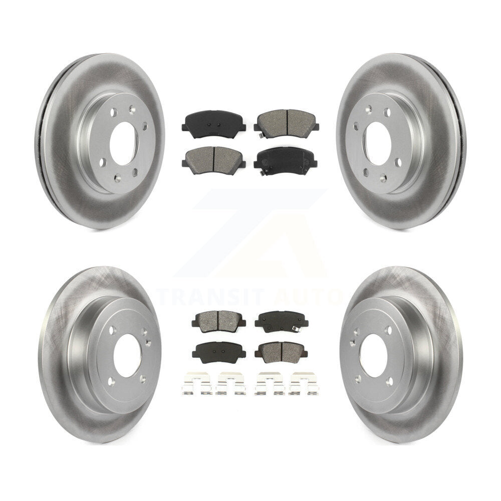 [Avant + Arrière] Kit de disque (revêtu) et plaquette (semi-métallique) de frein pour Hyundai Accent Kia Rio KGS-101086