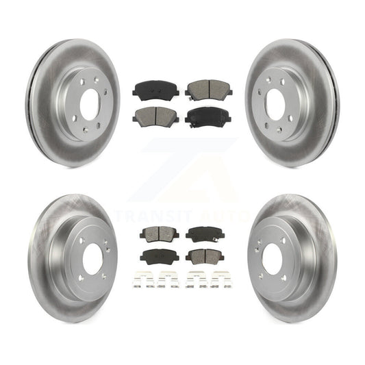 [Avant + Arrière] Kit de disque (revêtu) et plaquette (semi-métallique) de frein pour Hyundai Accent Kia Rio KGS-101086