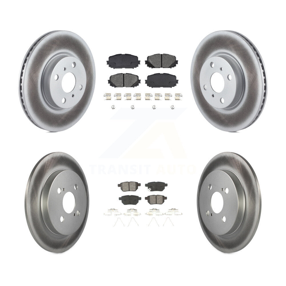 [Avant + Arrière] Kit de disque (revêtu) et plaquette (semi-métallique) de frein pour Toyota Yaris KGS-101087