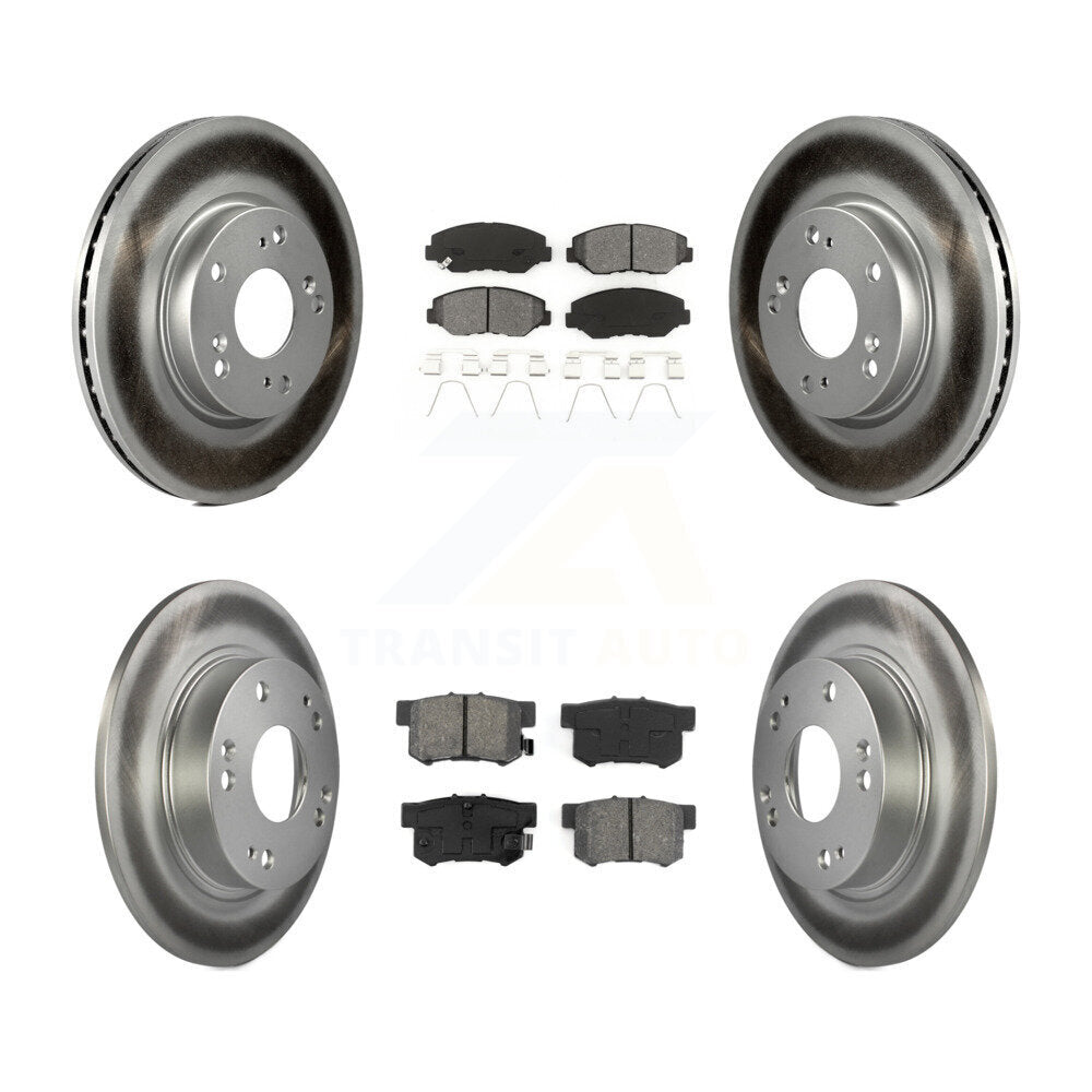 [Avant + Arrière] Kit de disque (revêtu) et plaquette (semi-métallique) de frein pour 2013 Acura ILX 2.0L KGS-101088