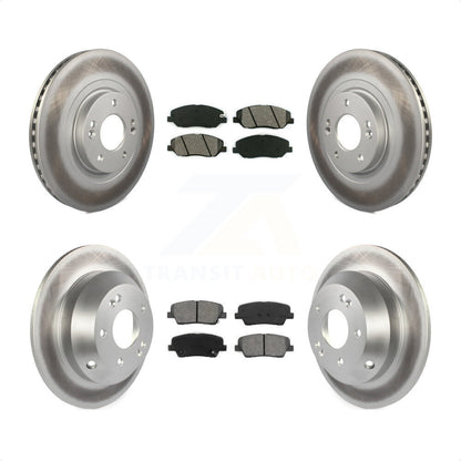 [Avant + Arrière] Kit de disque (revêtu) et plaquette (semi-métallique) de frein pour 2013-2016 Hyundai Santa Fe XL 3.3L KGS-101089 par Transit Auto