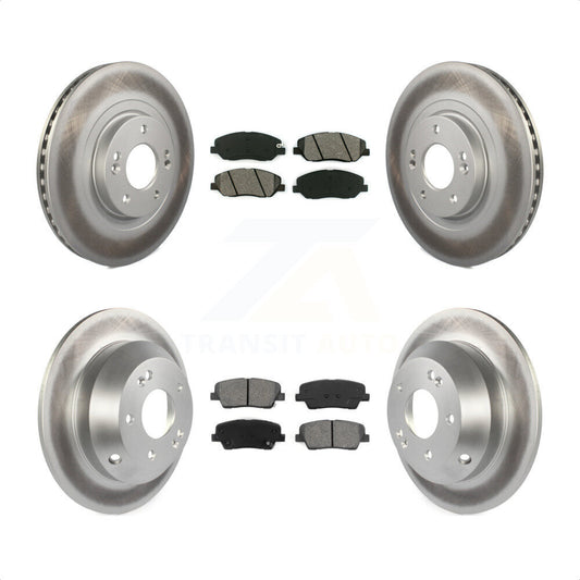 [Avant + Arrière] Kit de disque (revêtu) et plaquette (semi-métallique) de frein pour 2013-2016 Hyundai Santa Fe XL 3.3L KGS-101089 par Transit Auto