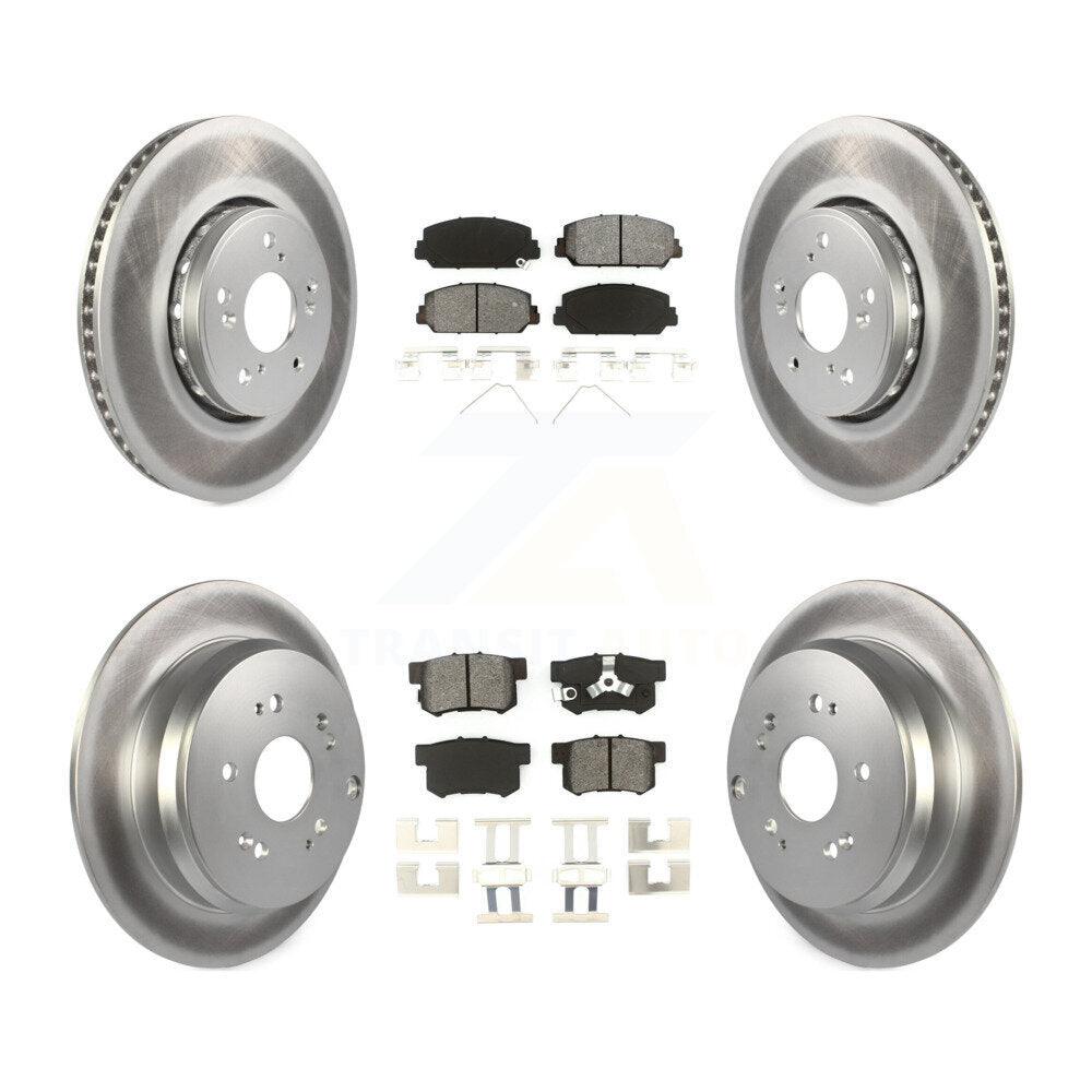 [Avant + Arrière] Kit de disque (revêtu) et plaquette (semi-métallique) de frein pour 2013-2018 Acura RDX KGS-101093