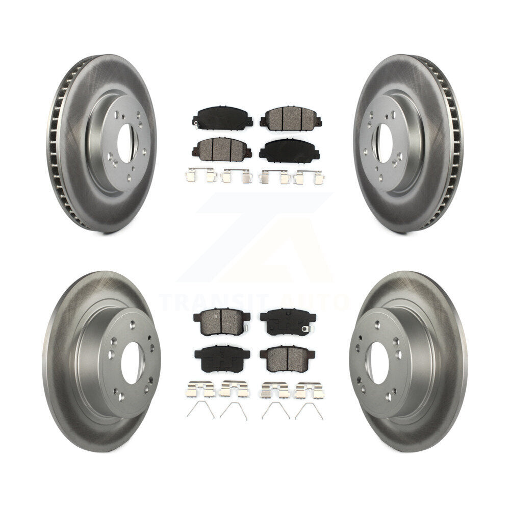 [Avant + Arrière] Kit de disque (revêtu) et plaquette (semi-métallique) de frein pour Honda Accord KGS-101095